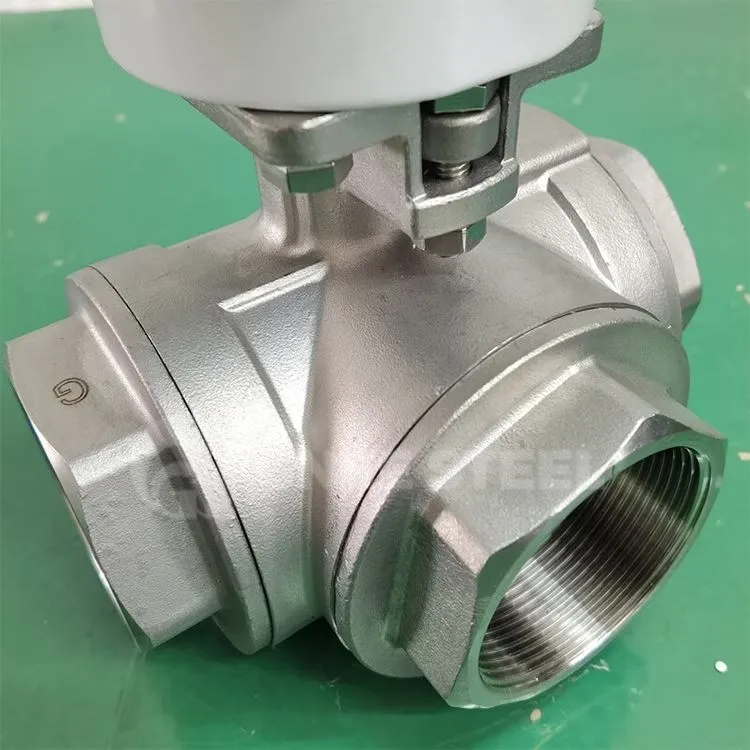 Supapă cu bilă cu orificiu L cu 3 căi