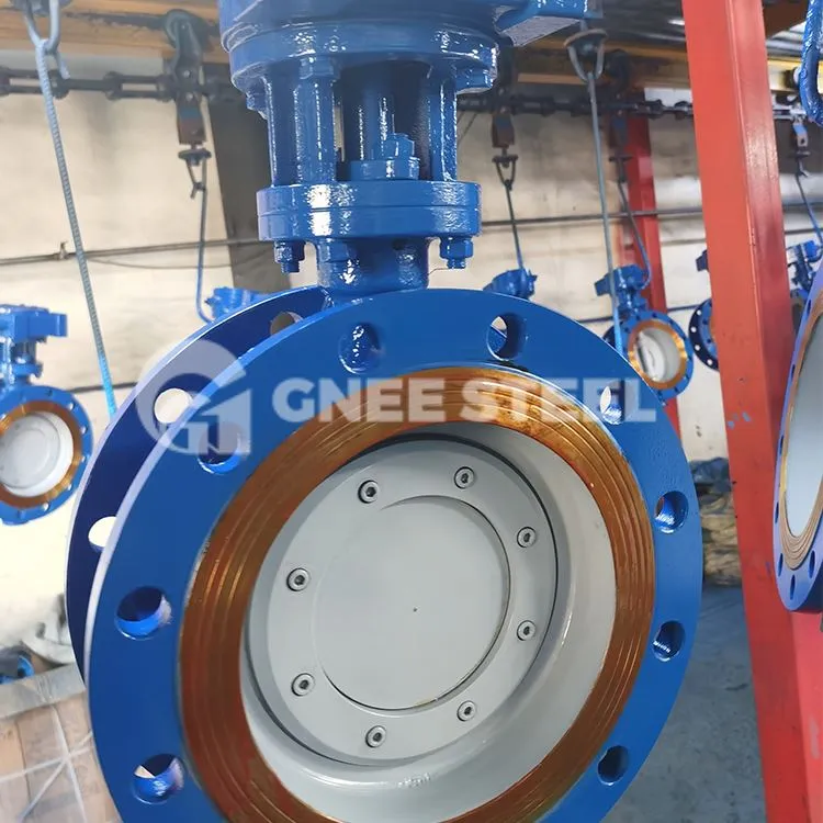 Supapă fluture triplă excentrică din oțel carbon