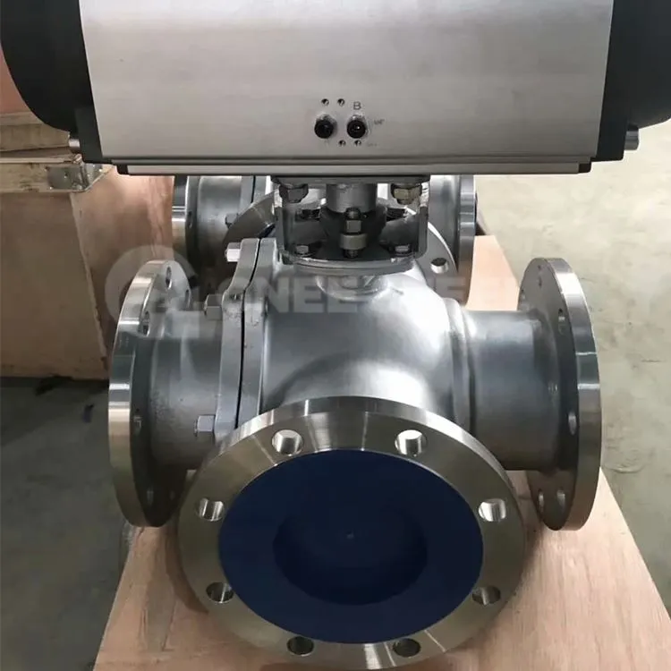 Supapă cu bilă pneumatică cu 3 căi din oțel inoxidabil