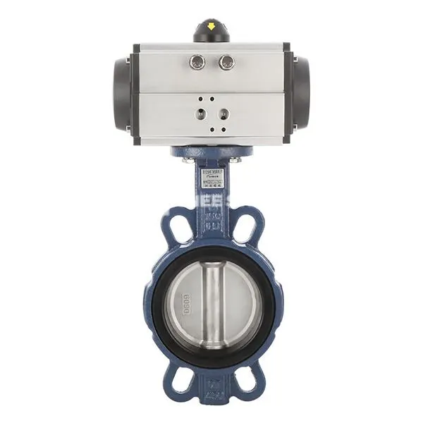 Valvă cu fluturi cu placă cu actuator pneumatic